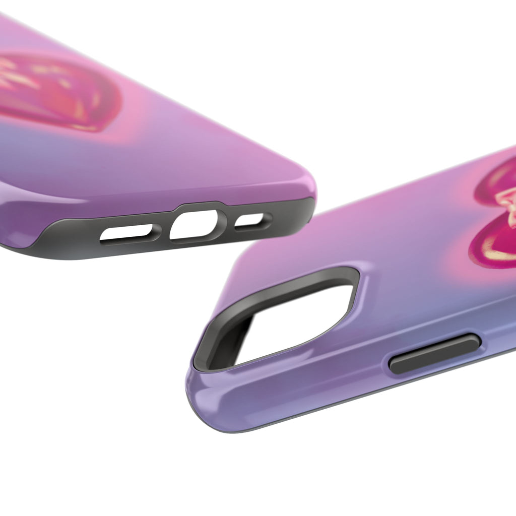 Magnetic Impact-Resistant Case — Pink Shiny Heart Phone Cover