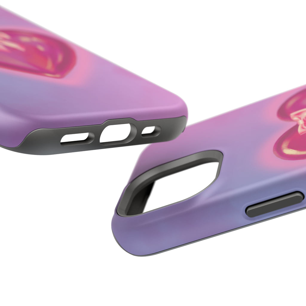 Magnetic Impact-Resistant Case — Pink Shiny Heart Phone Cover