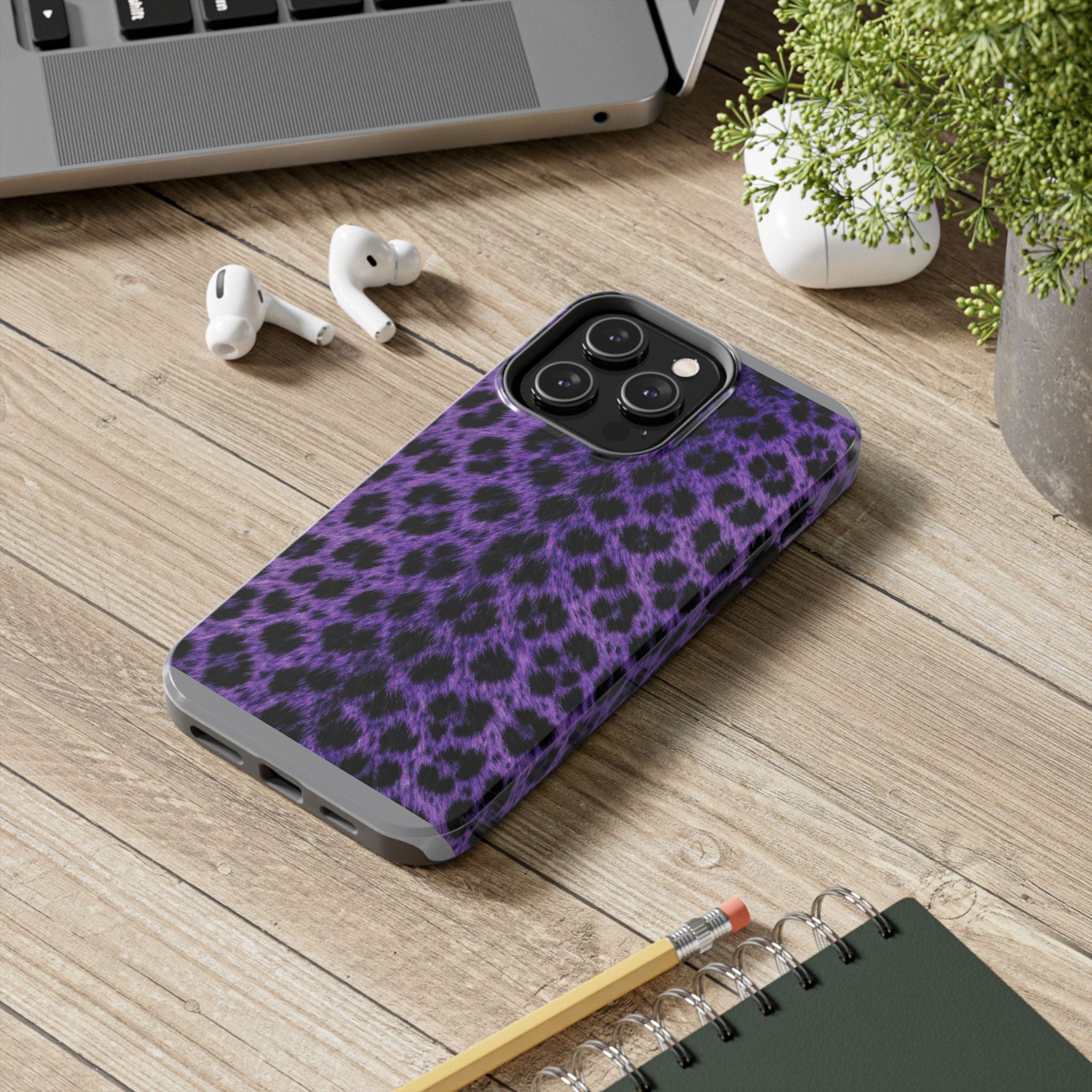 Purple Cheetah Print Phone Case — Tough Protective Cover