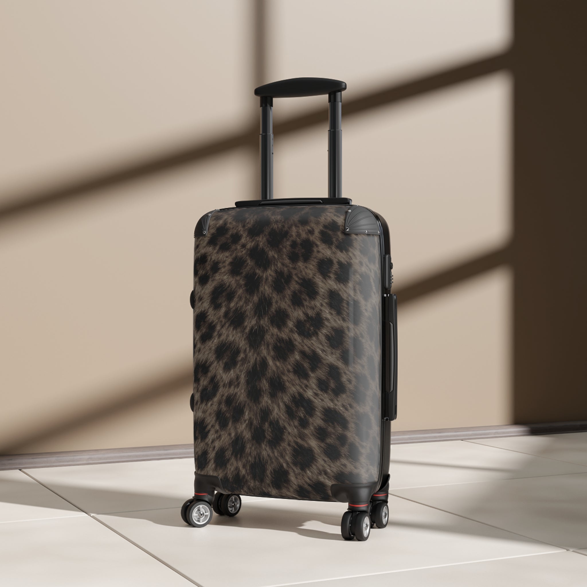 Purple Leopard Print Suitcase — Women's Carry-On Luggage, Bold Animal Print Travel Case