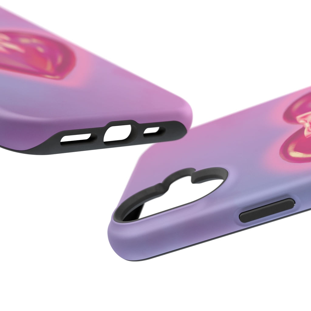 Magnetic Impact-Resistant Case — Pink Shiny Heart Phone Cover
