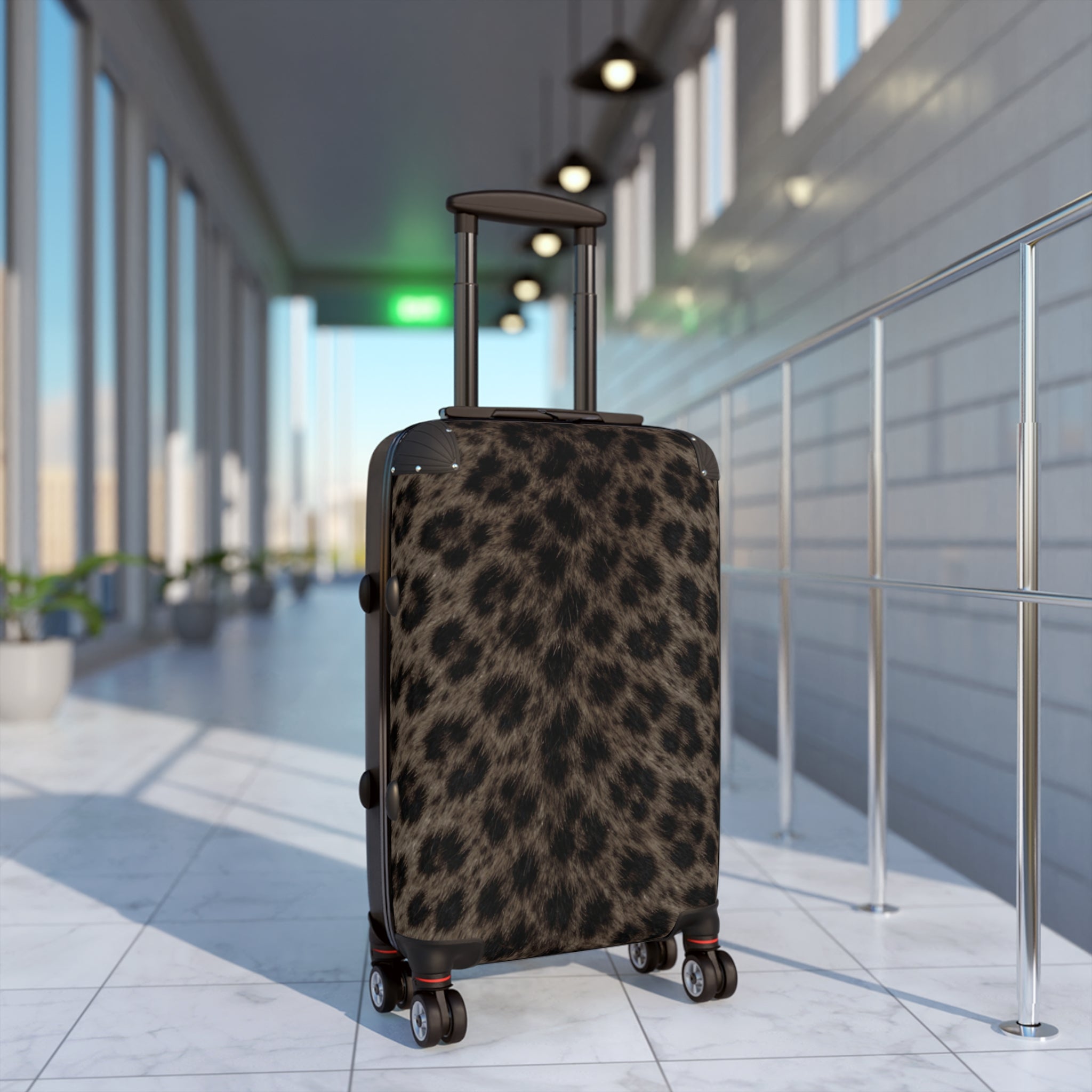 Purple Leopard Print Suitcase — Women's Carry-On Luggage, Bold Animal Print Travel Case